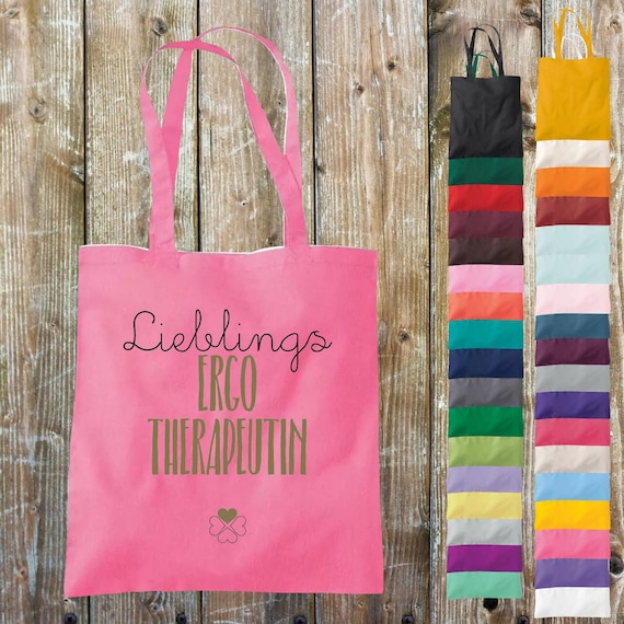 Fabric bag "Favorite Ergo Therapist" cotton jute sports bag bag gift