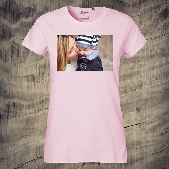 Lady women's t-shirt with photo printed nice gift idea unisex photo pic picture reminder