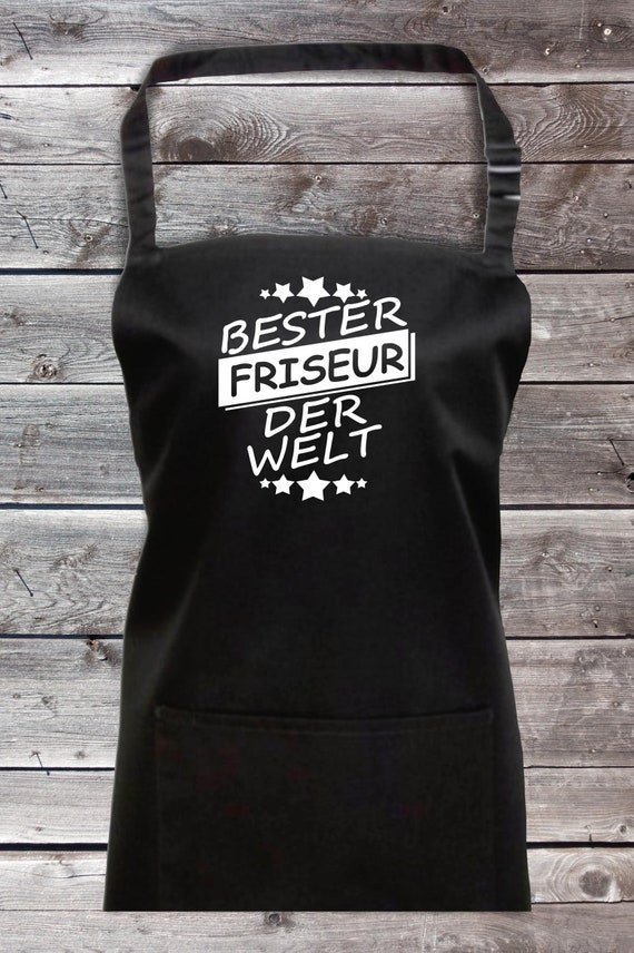 Koch Backschürze "Bester Friseur der Welt" Grillen Grillschürze Schürze Heimwerker Garten Latzschürze