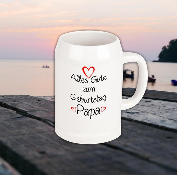 Beer mug "Happy Birthday Papa" Jug to toast Gift Family