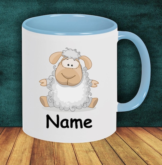 Children's Cup Drinking Mug Schoolchild Sheep with Desired Name School Enrollment Daycare Hort Birthday School Teacup