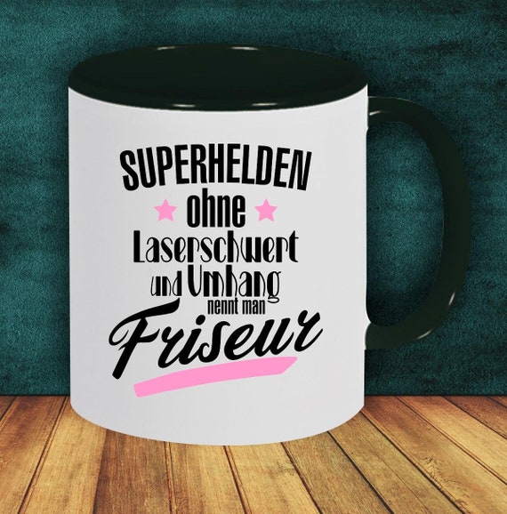 Kaffeepott Tasse Kaffeetasse Superhelden Ohne Laserschwert Und Umhang Nennt Man Friseur Pott Mug Geschenk Job