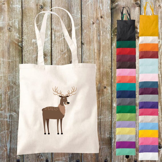Stoffbeutel "Tiermotive Elch Reh Hirsch Tiere Natur Wildnis" Baumwolle Jute Sportbeutel Tasche Beutel Geschenk