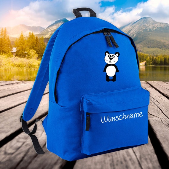 Children's backpack animals panda bear with desired name desired text daycare enrollment school after-school care gift