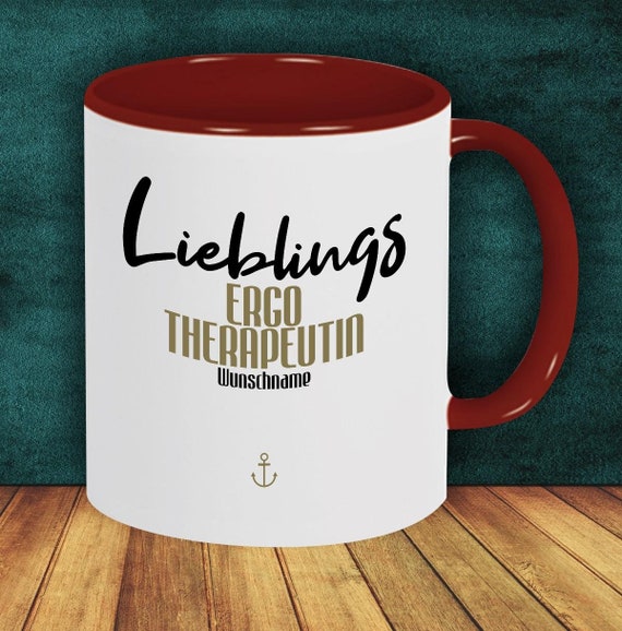 Kaffeepott "Lieblingsmensch Lieblings Ergo Therapeutin" Tasse mit Wunschname Kaffeetasse Geschenk Geschenkidee Familie