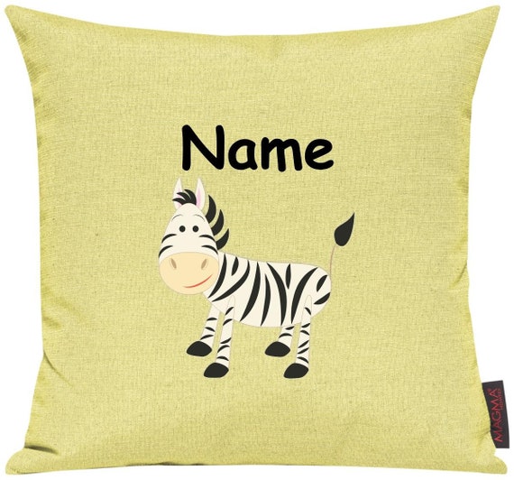 Kissenhülle Sofa Kissen Tiere Animal Zebra Wunschname Deko Kinderzimmer Geschenk