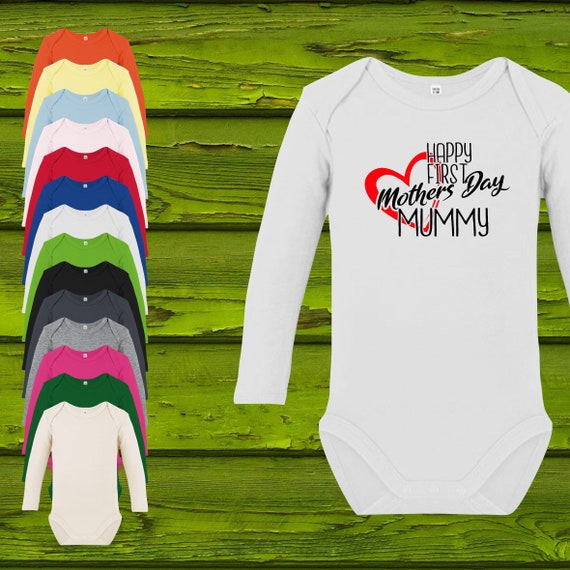 Baby Body Babybody Langarm Happy First Mothers Day Mummy Muttertag