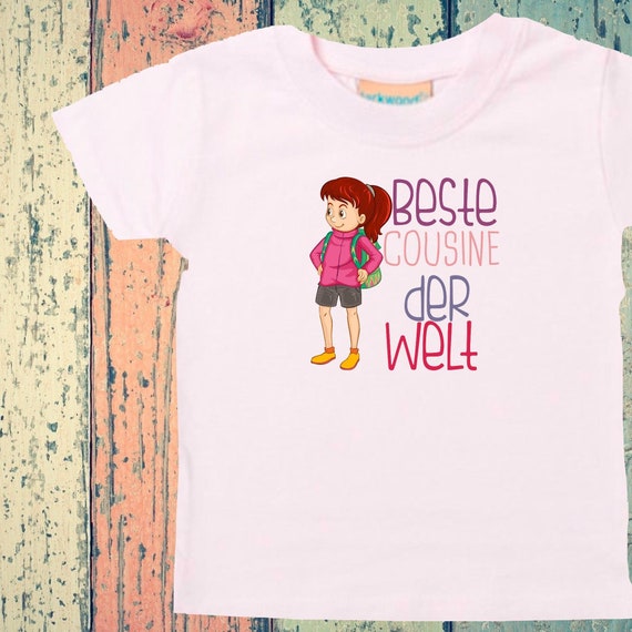 Baby Kinder T-Shirt "Beste Cousine der Welt" Geschenk Geburt Familie Verwandschaft