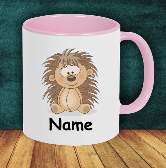 Children's cup, drinking cup, hedgehog with desired name, school daycare, day care center, birthday school