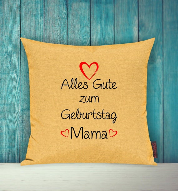 Kissenhülle Sofa Kissen "Alles Gute zum Geburtstag Mama" Sofakissen Deko Couch Kuschelkissen Familie Geschenk