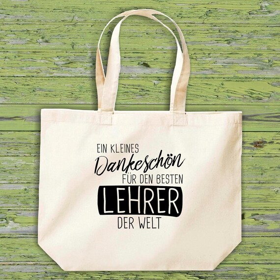 shirtinstyle Stoffbeutel "Ein Kleines Dankeschön Für Den Besten Lehrer Der Welt" Jute Baumwolle Tasche Beutel Geschenkidee Kita Schule Hort