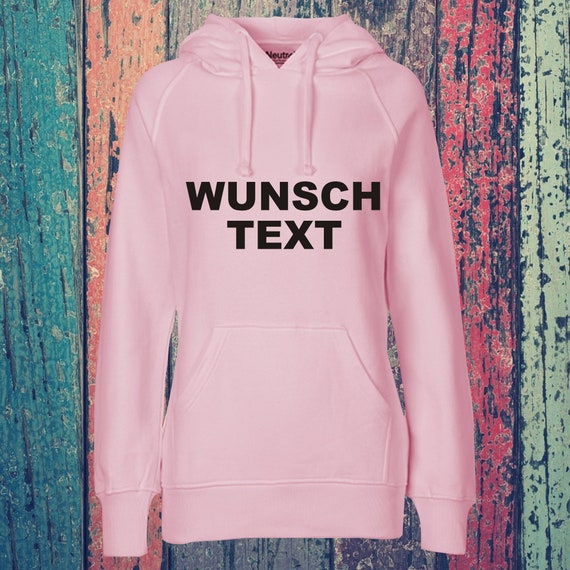 Lady Kapuzensweat Hooded mit Text,  Wunschdruck auf der Vorderseite Trainings Sweatshirt Sport Verein Hoodie