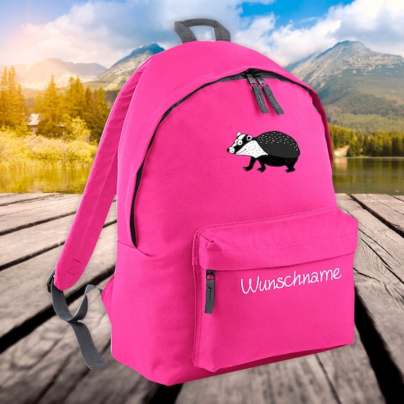 Children Backpack Animals Badger with Desired Name Desired Text Kita