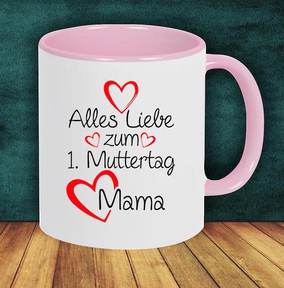 Kaffeepott "Alles Liebe zum 1. Muttertag Mama" Tasse Kaffeetasse Teetasse Geschenk Mug