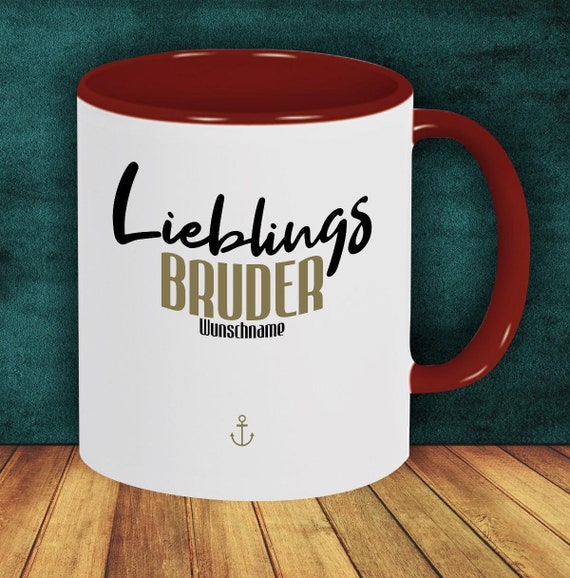 Kaffeepott "Lieblingsmensch Lieblings Bruder mit Wunschname" Tasse mit Wunschname Kaffeetasse Geschenk Geschenkidee Familie