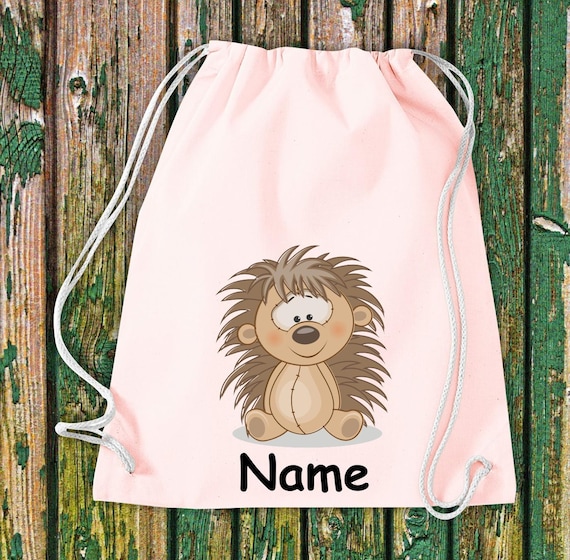 Gym bag with your choice of name "Zoo Forest Lake Nature Animals Animal" cotton jute sports bag bag gift kindergarten day care sports