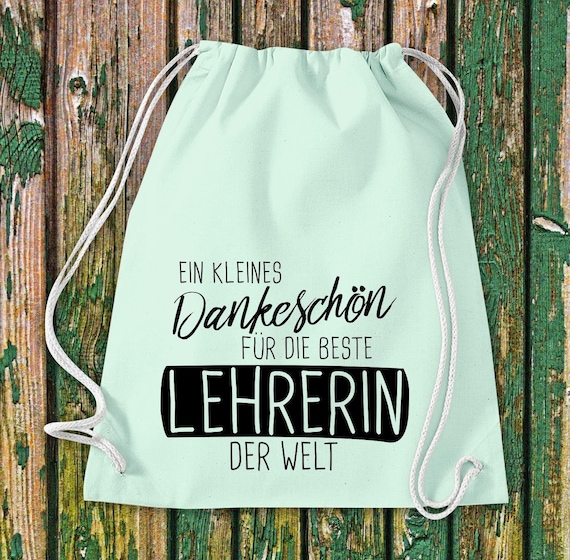 Drawstring bag a little thank you for the best teacher in the world gift cotton