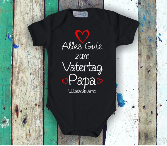 Baby Body Babybody Alles Gute zum Vatertag mit Wunschname Text Name Papa Vater