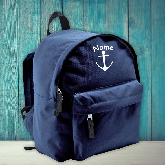 Children's backpack anchor family with desired name name desired text daycare enrollment school daycare gift