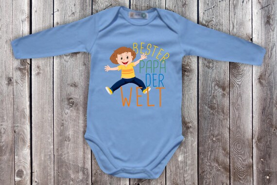 Baby Body Babybody Langarm "Bester Papa der Welt" Familie Bodysuits Geschwister