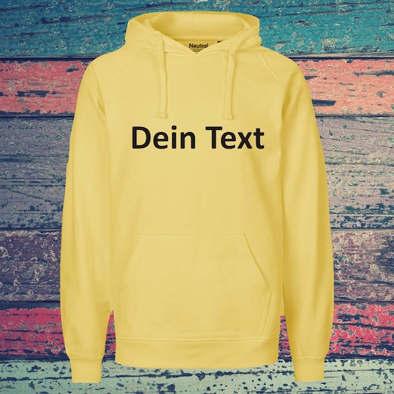 Hooded sweatshirt with text, desired print on the front, training sweatshirt, sports club hoodie, unisex