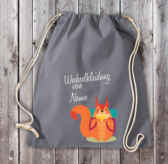 Personalized gym bag with name "Change of clothes with personalized name" Animals Nature Forest Garden Meadow Cotton Jute Sports bag Bag Gift Kindergarten Sports