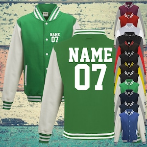 College jacket with custom print on the front and back number and name training jacket sports club varsity jacket