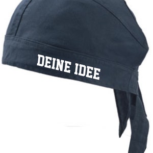 Bandana with text text Idea Cap Cap your text Wunschname Navy