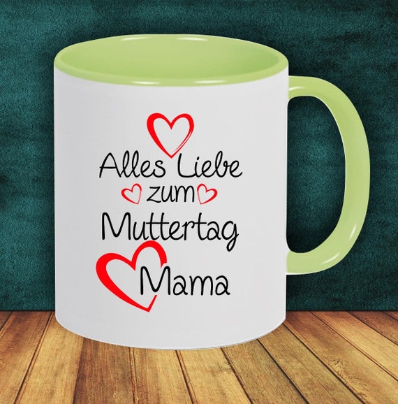 Kaffeepott "Alles Liebe zum Muttertag Mama" Tasse Kaffeetasse Teetasse Geschenk Mug