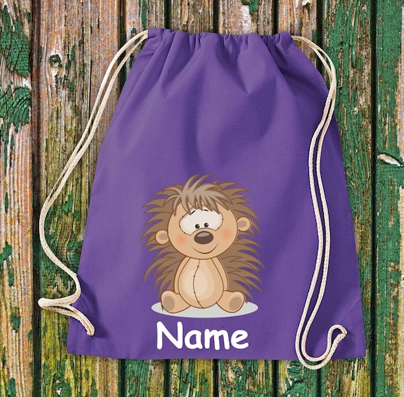 Gym bag children motif hedgehog with desired name animals nature meadows forest bag bag Kita Hort school enrollment sports bag laundry