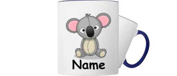 Kinder Tasse Trink Becher Koala mit Wunschnamen Einschulung Kita Hort Geburtstag Schule