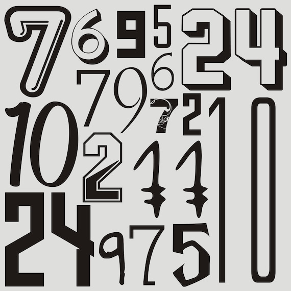 Numbers Number Number Numbers Iron-on Transfer Water-based printing! Many colors, print yourself, personalize individually