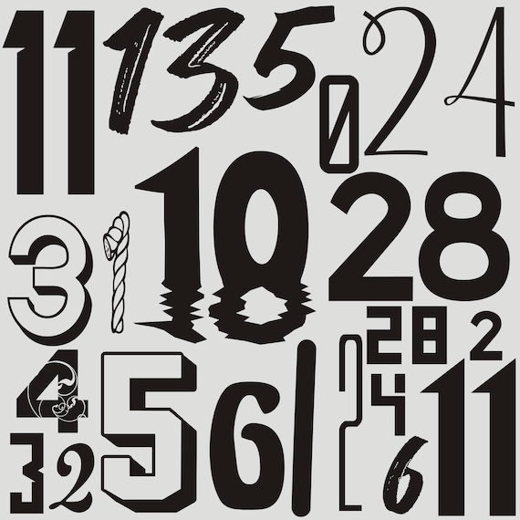 Numbers Number Number Numbers Iron-on Transfer Water-based printing! Many colors, print yourself, personalize individually