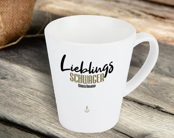 Geschenkideen Konische Kaffee Tasse Lieblingsmensch Lieblings Schwager mit Wunschname Kaffeetasse Geschenk Familie