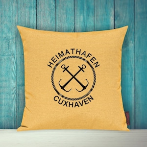 Cushion Cover Sofa Cushion &quot;Heimathafen Cuxhaven Urlaub Familie&quot; Sofa Cushion Decoration Couch Cuddly Cushion