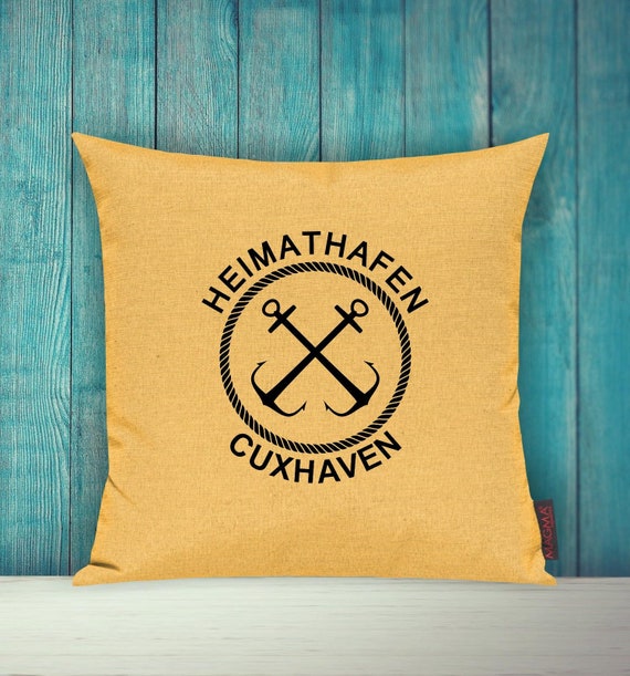 Cushion Cover Sofa Cushion "Heimathafen Cuxhaven Urlaub Familie" Sofa Cushion Decoration Couch Cuddly Cushion