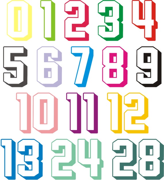 Numbers Number Number Numbers Jersey Iron-on Transfer Water-based Printing! Many Colors Print Yourself Individually Personalize Football