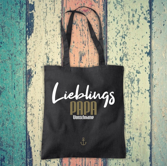 Stoffbeutel "Lieblingsmensch Lieblings Papa" mit Wunschtext  Baumwolle Jute Sportbeutel Tasche Beutel Familie Liebe Geschenk