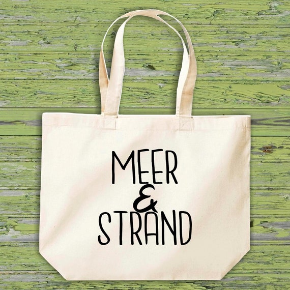 shirtinstyle Stoffbeutel "Meer und Strand" Jute Baumwolle Tasche Einkaufen Beutel Geschenkidee