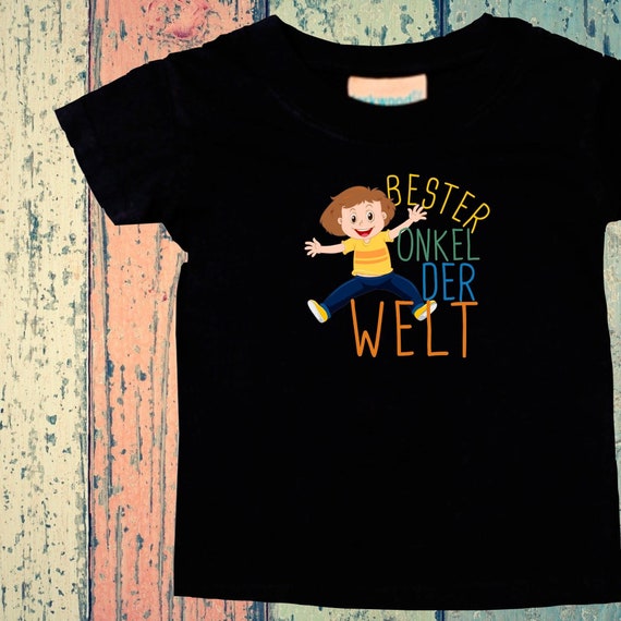 Baby Kinder T-Shirt "Bester Onkel  der Welt" Geschenk Geburt Familie Verwandschaft