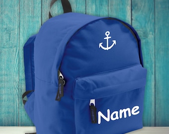 Children's backpack anchor family with desired name daycare enrollment school after-school care gift