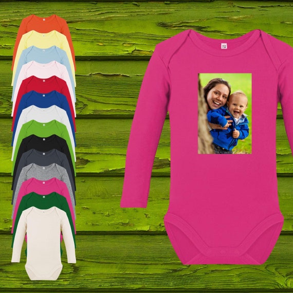 Baby body baby body long sleeve with desired photo printed picture pic long long body