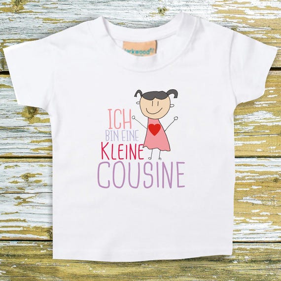 Baby Kinder T-Shirt Ich bin eine kleine Cousine Geschenk Geburt