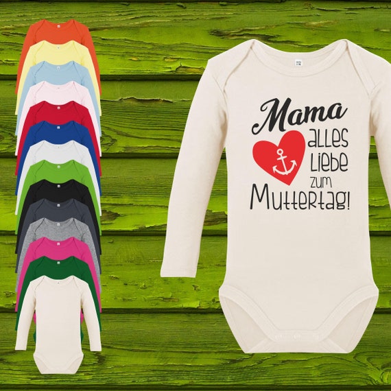 Baby Body Langarm Babybody Mama alles Liebe zum Muttertag! Geschenk Longsleeve