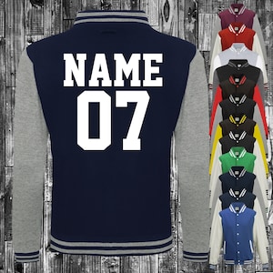College jacket with custom print on the back number and name training jacket sports club varsity jacket
