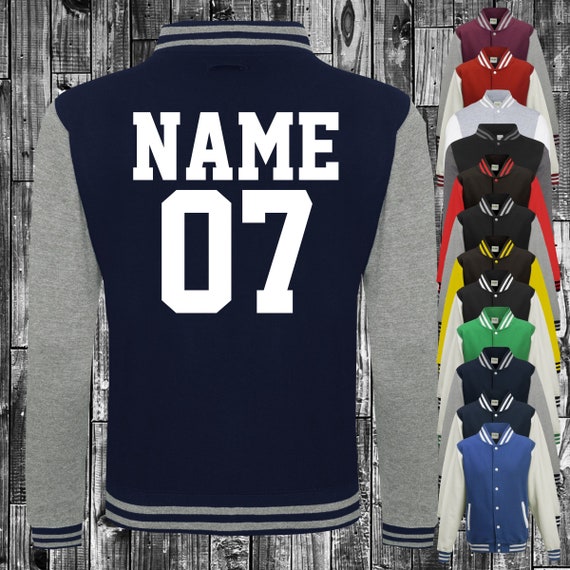 College jacket with custom print on the back number and name training jacket sports club varsity jacket