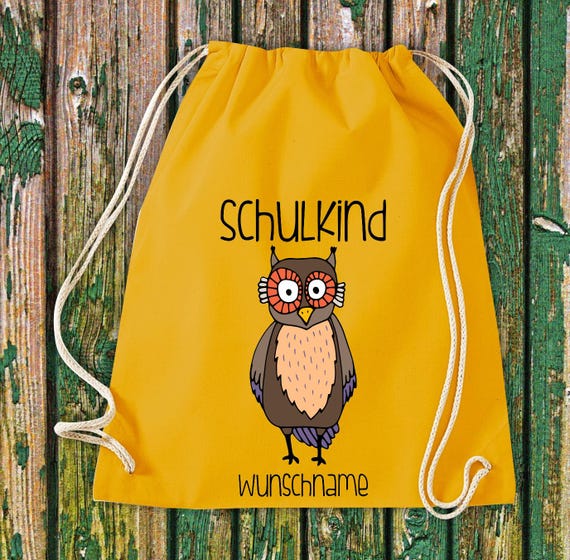 Gym bag desired name "Schoolchild animal motif animals zoo nature school" cotton jute sports bag bag pouch gift kindergarten day care sports
