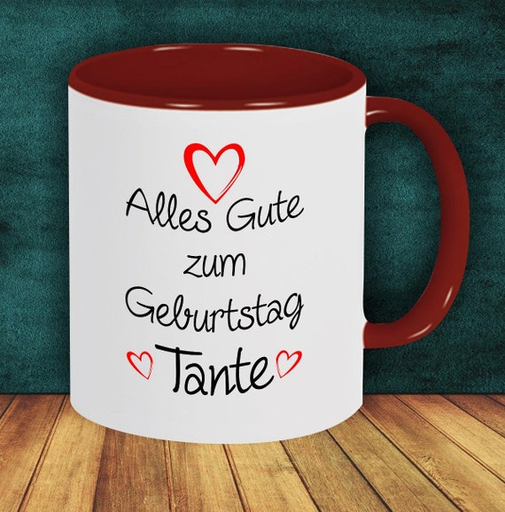 Kaffeepott "Alles Gute zum Geburtstag Tante" Tasse Kaffeetasse Geschenk Geschenkidee Familie