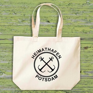 shirtinstyle fabric bag &quot;Heimathafen Potsdam&quot; jute cotton bag shopping bag gift idea