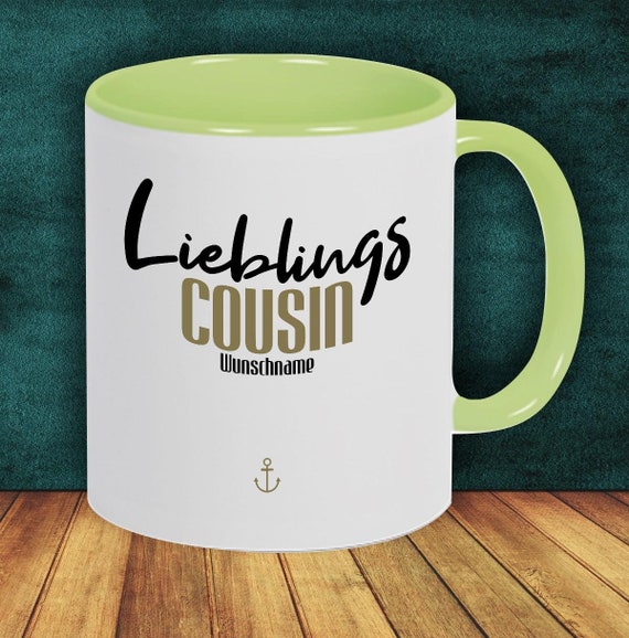 Kaffeepott "Lieblingsmensch Lieblings Cousin mit Wunschname" Tasse mit Wunschname Kaffeetasse Geschenk Geschenkidee Familie